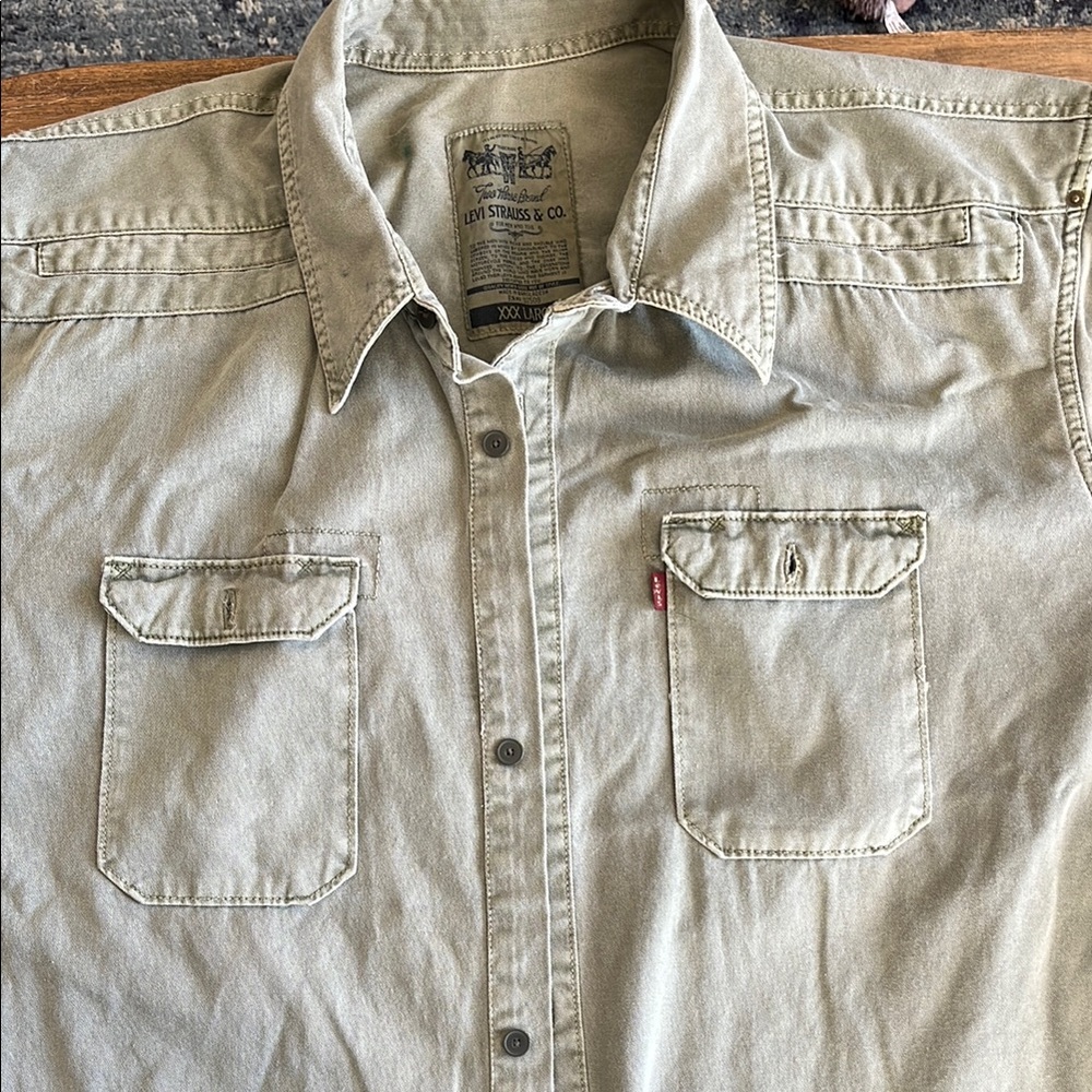 Levi's Khaki Button-Up Shirt